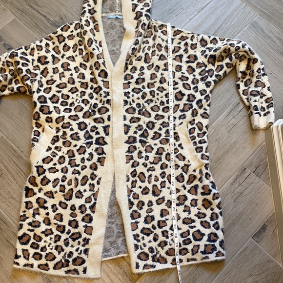 Hooded cardigan with pockets leopard medium - Picture 5 of 7